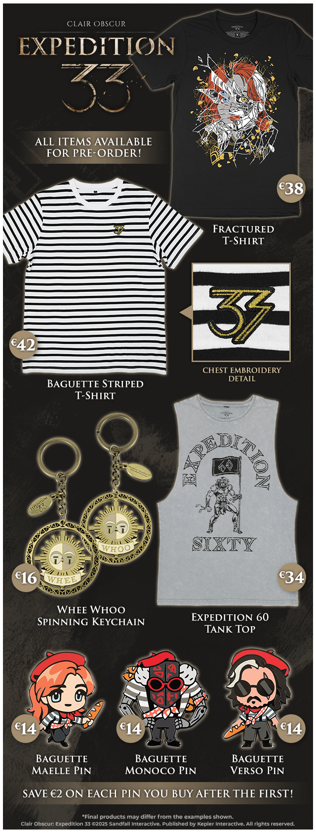 New Clair Obscur: Expedition 33 merch now available for preorder at fangamer.eu