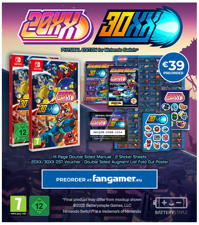 New 20XX/30XX for Nintendo Switch™ available at Fangamer.eu