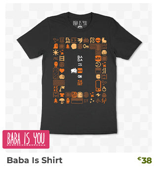Baba Is You Shirt is back in stock at fangamer.eu