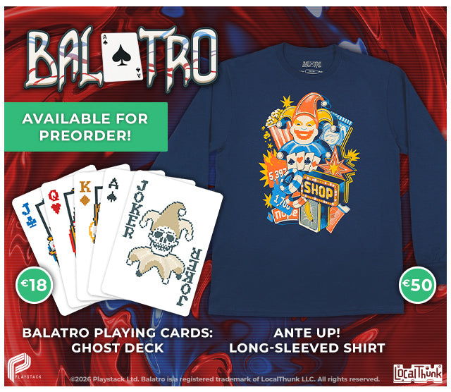 New Balatro merch now available for preorder at  fangamer.eu