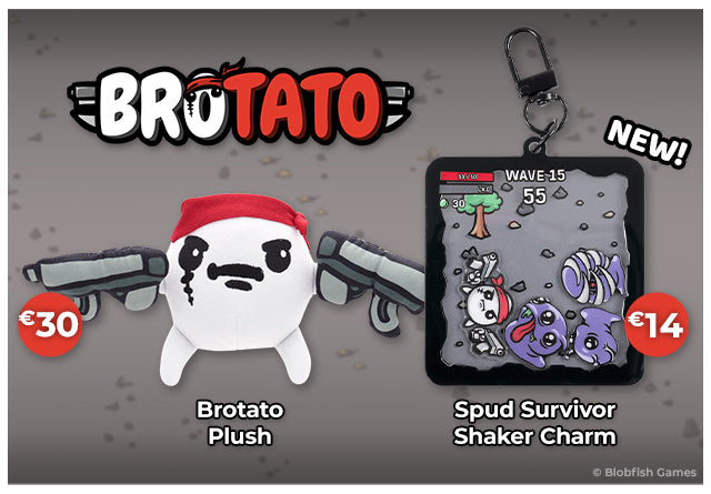 New Brotato merch available at fangamer.eu