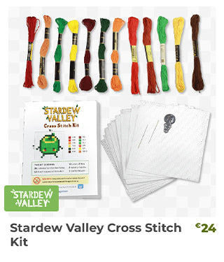 Stardew Valley Cross Stitch Kit is back in stock at Fangamer.eu