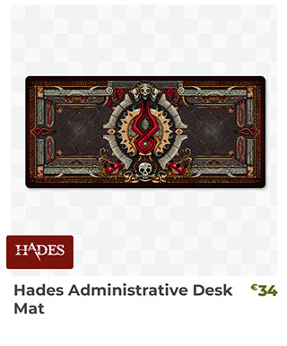 Hades Administrative Desk Mat is back in stock at Fangamer.eu
