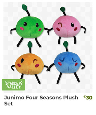Junimo Four Seasons Plush Set is back in stock at Fangamer.eu