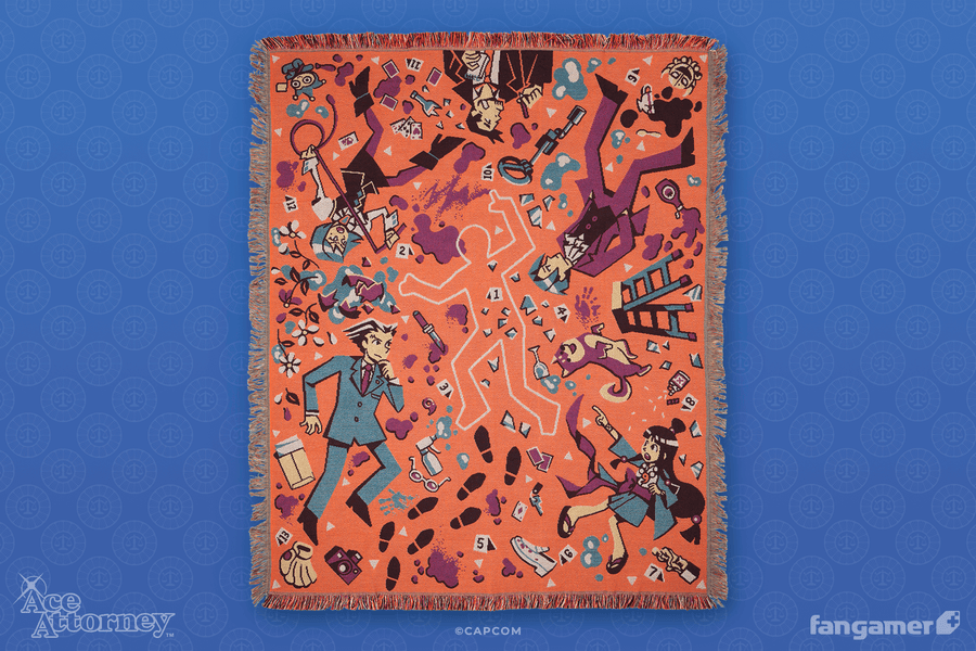 Crime Scene Throw Blanket - Ace Attorney