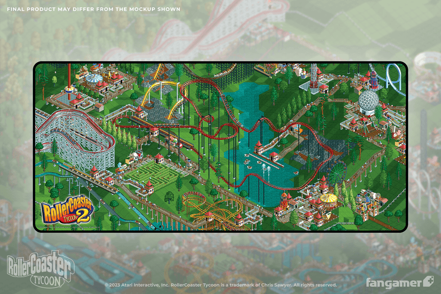 Under Construction Desk Mat - RollerCoaster Tycoon