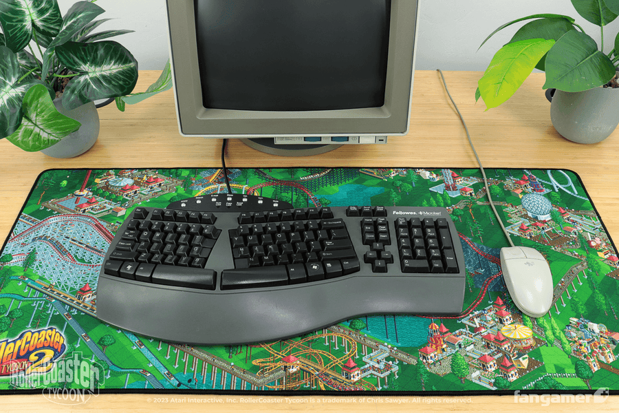 Under Construction Desk Mat - RollerCoaster Tycoon