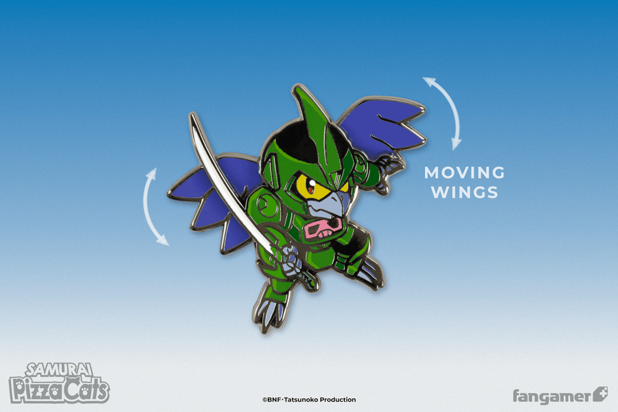 Bad Bird Moving Wings Pin - Samurai Pizza Cats