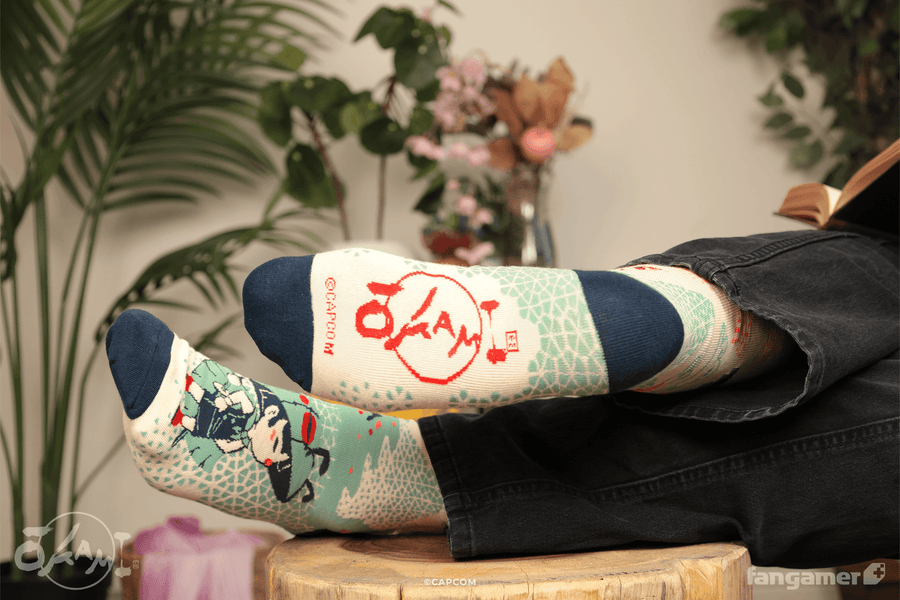 Amaterasu and Issun Socks - Okami