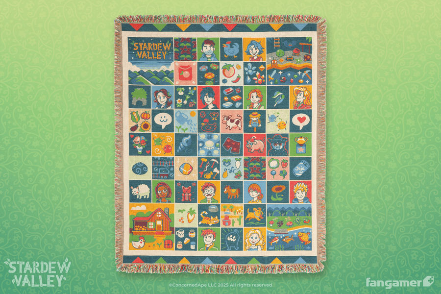 Farmhouse Patchwork Throw Blanket - Stardew Valley