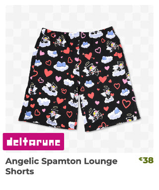 Angelic Spamton Lounge Shorts is back in stock at Fangamer.eu
