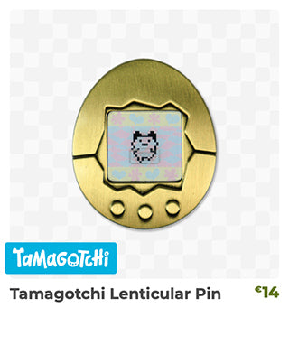 Tamagotchi Lenticular Pin is back in stock at Fangamer.eu