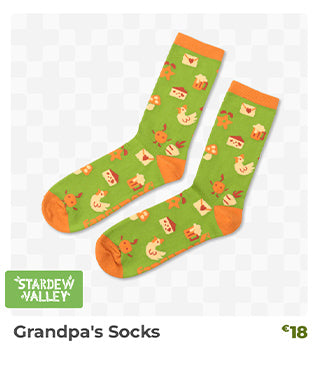 Stardew Valley Grandpa's Socks are back in stock at Fangamer.eu