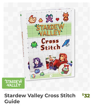 Stardew Valley Cross Stitch Guide is back in stock at Fangamer.eu