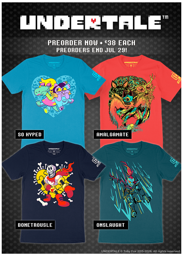 UNDERTALE throwback shirt preorders ending soon at Fangamer.eu