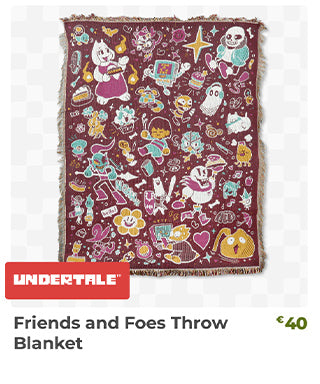 Friends and Foes Throw Blanket is back in stock at fangamer.eu